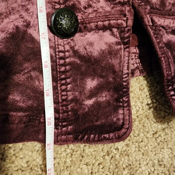 Free People Velvety Military Jacket Purple Size XS - Picture 12 of 15